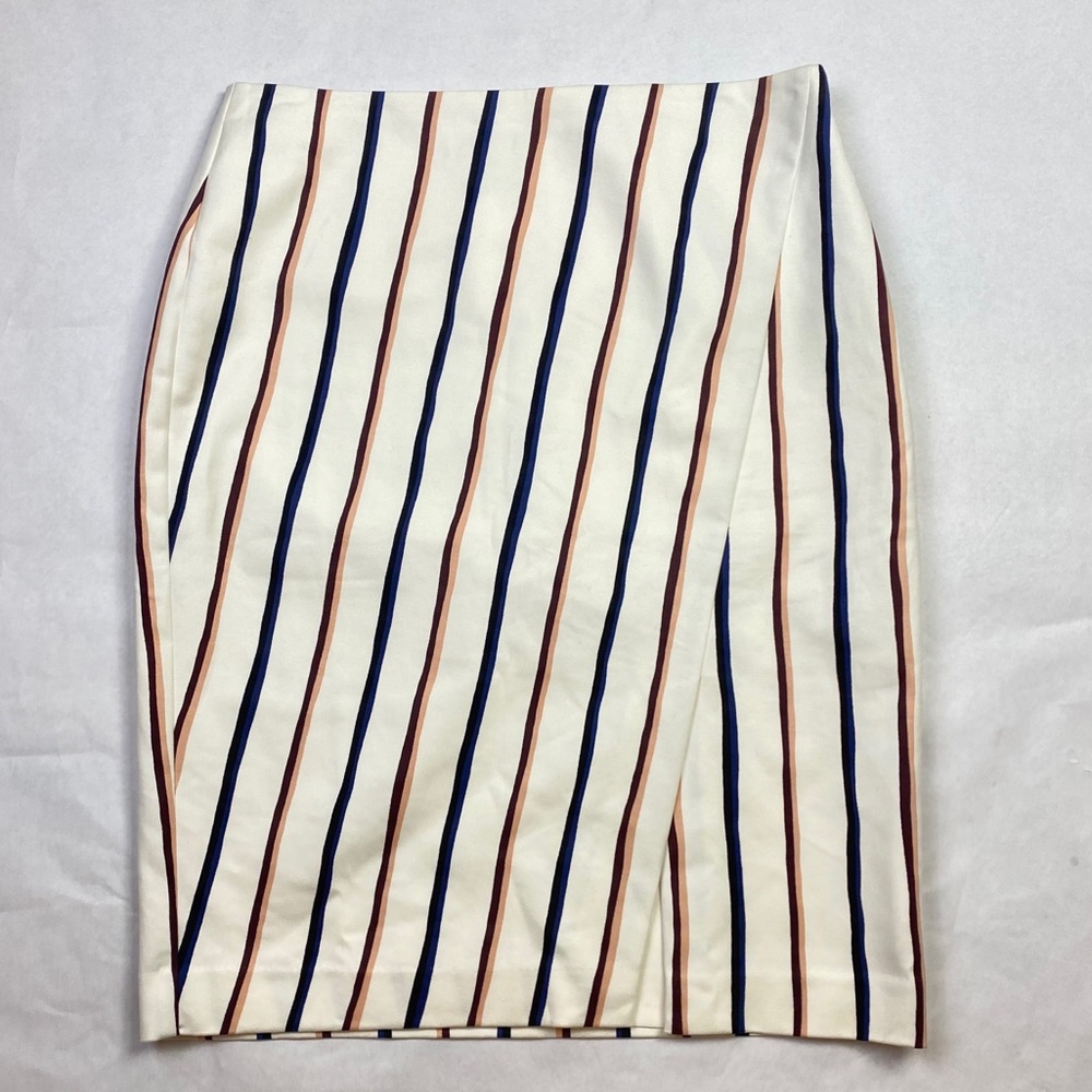 Ann Taylor Factory Striped Front Slit Pencil Skirt